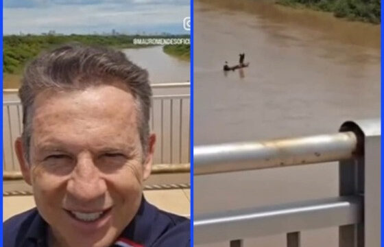 Mauro Mendes flagra homem pescando com rede e diz que vai chamar Sema